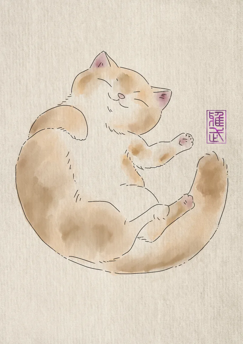 Digital Artwork - Watercolor Cat